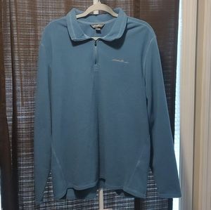 Eddie Bauer Qtr Zip Blue Pullover Sweater size XL